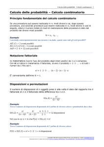 Calcolo delle probabilità – Calcolo combinatorio