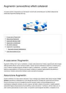 Augmentin (amoxicillina) effetti collaterali