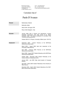 Paolo D`Avanzo - Osservatorio Astronomico di Brera