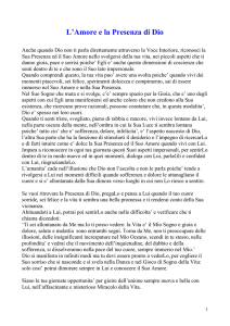 L`Amore e la Presenza di Dio