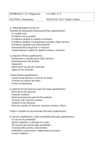 INDIRIZZO: I.T.C. Ragioneria CLASSE: 4 A MATERIA: Matematica