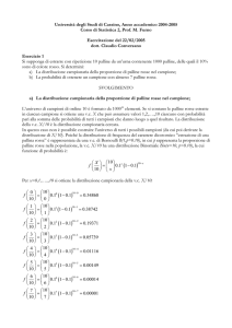 Esercizio 8 (distribuzione campionaria della proporzione di successi)