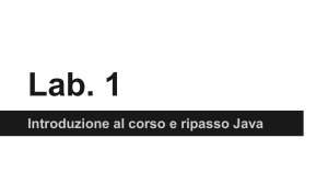 Introduzione al corso e ripasso Java