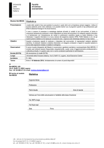 Statistica - Net-MEGS - Università della Svizzera italiana