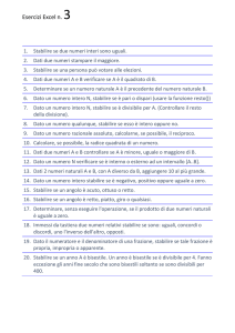 Esercizi Excel n 3