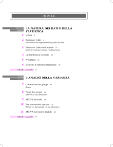 la natura dei dati e della statistica l`analisi della varianza