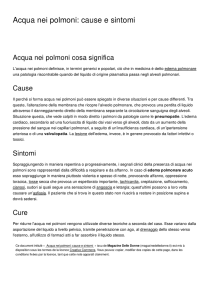 Acqua nei polmoni: cause e sintomi