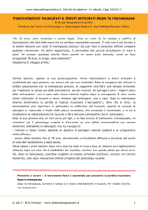 Fascicolazioni muscolari e dolori articolari dopo la menopausa