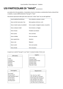 Esercizi di inglese: uso di 'Have' e 'Be' - Liceo Majorana