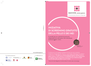 INIZIATIVA DI SCREENING GRATUITO DELLA PELLE E DEI NEI