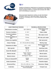 CARATTERISTICHE TECNICHE TECHNICAL SPECIFICATIONS