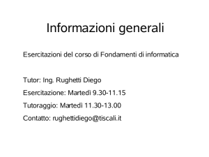 Esercitazione I