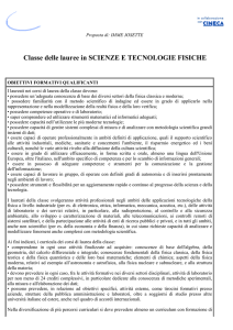 Classe delle lauree in SCIENZE E TECNOLOGIE FISICHE