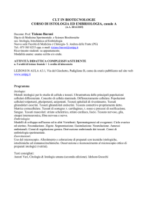 CLT IN BIOTECNOLOGIE CORSO DI ISTOLOGIA ED