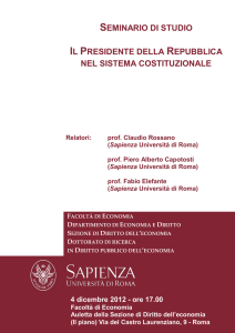 Seminario di studio_IL PRESIDENTE DELLA REPUBBLICA NEL
