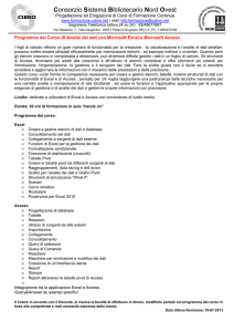 Programma Analisi dei Dati con Excel e Access