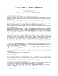 ALGEBRA LINEARE CON ELEMENTI DI GEOMETRIA