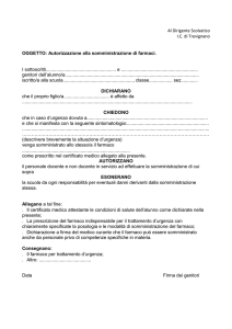 Richiesta somministrazione farmaci