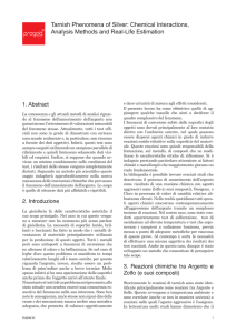 Fenomeni di solfurazione dell`argento