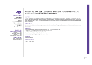 ANALISI DEI DATI CON LE TABELLE PIVOT E LE FUNZIONI