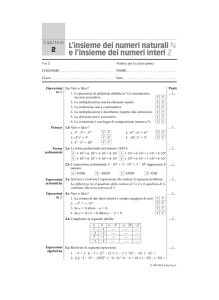 L`insieme dei numeri naturali e l`insieme dei numeri interi