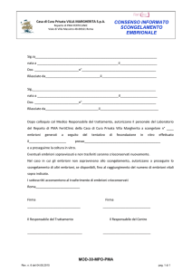 consenso informato scongelamento embrionale