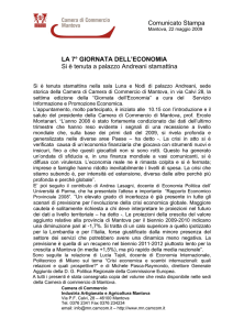 Comunicato Stampa LA 7° GIORNATA DELL`ECONOMIA Si è tenuta