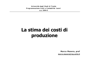 La stima dei costi di produzione