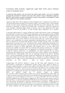 Carcinoma della prostata. Approvato negli Stati Uniti nuovo farmaco
