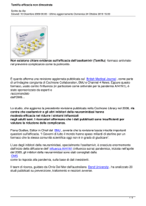 Tamiflu efficacia non dimostrata