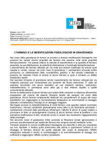 i farmaci e le modificazioni fisiologiche in gravidanza