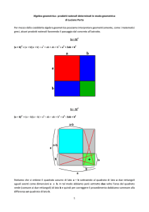 1 Algebra geometrica : prodotti notevoli determinati in modo