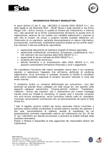 Informativa privacy Newsletter