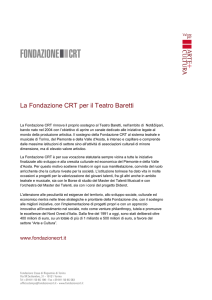 La Fondazione CRT per il Teatro Baretti