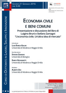 Economia civilE E bEni comuni