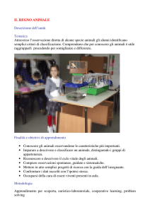 IL REGNO ANIMALE Descrizione dell`unità Tematica Attraverso l