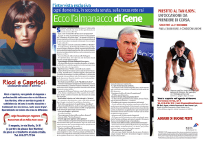 Ecco l`almanacco di Gene