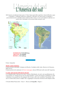 America del Sud - Scuola Media di Piancavallo