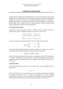 Geometria - Teoria - Teoremi dell`algebra lineare