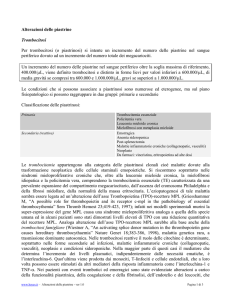 Alterazioni delle piastrine