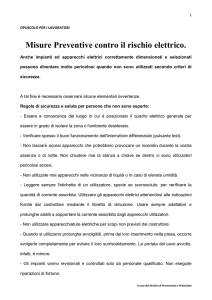 Misure Preventive contro il rischio elettrico.