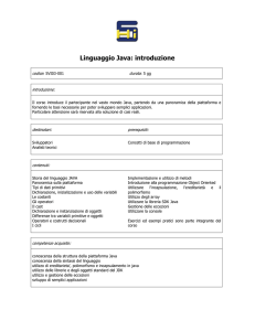 Linguaggio Java: introduzione