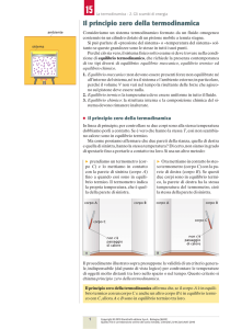 APPROFONDIMENTO – Il principio zero della termodinamica