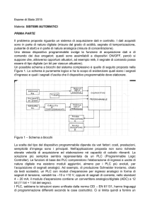 Esame di Stato 2015 Materia: SISTEMI AUTOMATICI PRIMA PARTE