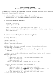 Corso di Sistemi Distribuiti Esercitazione guidata all`utilizzo di Java