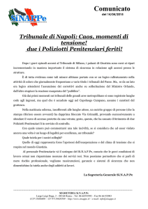 Caos, momenti di tensione - Due i poliziotti Penitenziari