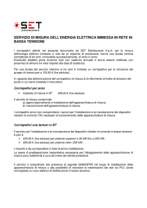 servizio di misura dell`energia elettrica immessa