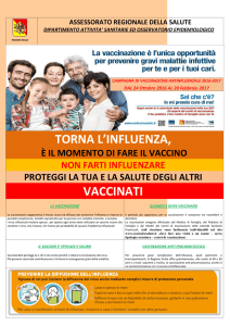 TORNA L`INFLUENZA, VACCINATI