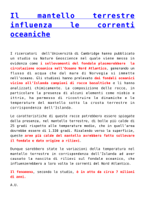 Il mantello terrestre influenza le correnti oceaniche