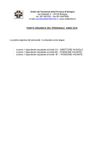 PIANTA ORGANICA DEL PERSONALE 2016